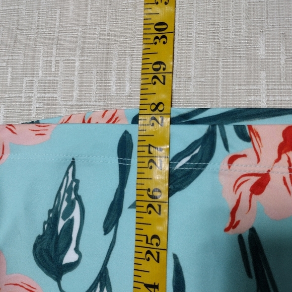 Bad Birdie Never Lei Up Floral Golf Polo Shirt Mens M Teal Hawaiian - Picture 8 of 8